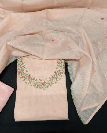 Embroidered Kota Silk Sets - light orange