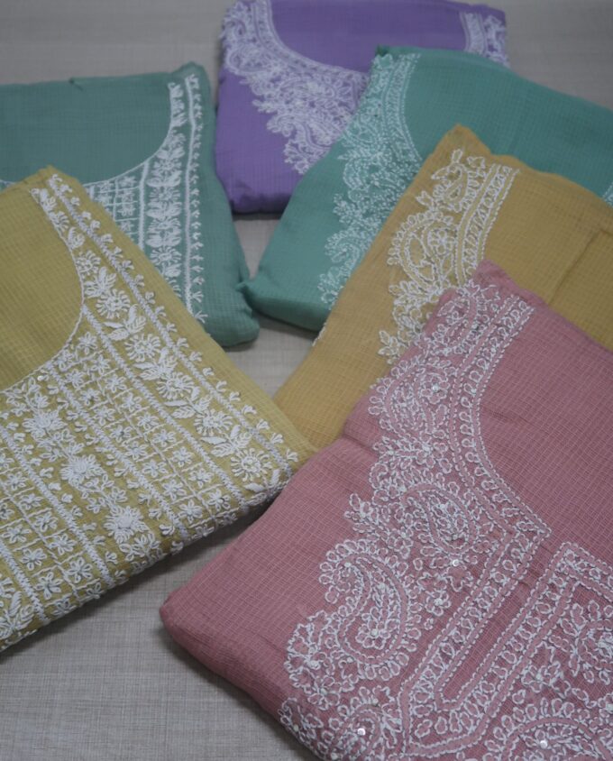 Hand Embroidered Kota Doria Sets